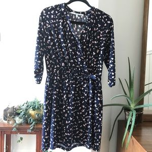 Theia Faux Wrap Dress